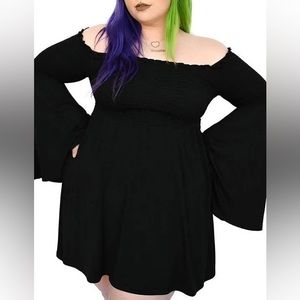 Foxblood Mary bell sleeve dress